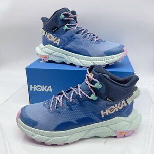 Hoka One One Trail Code GTX Hiking Shoe Foggy Night/ Aqua Breeze Womens US 11